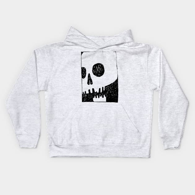 Hand-drawn comics inspired black skull Kids Hoodie by MsTake